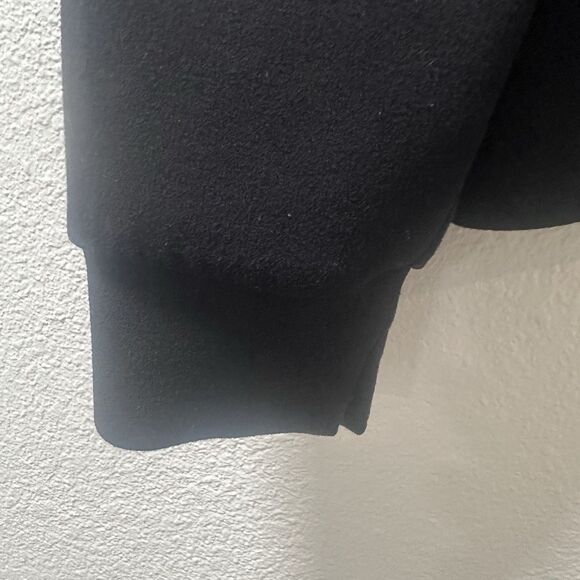 Half Zip Cropped Sweatshirt Womens Medium Black Pullover Lounge Stretch Soft - Picture 3 of 6